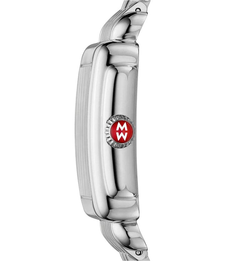 MICHELE DECO MID MOTHER OF PEARL DIAMOND DIAL STEEL WATCH
