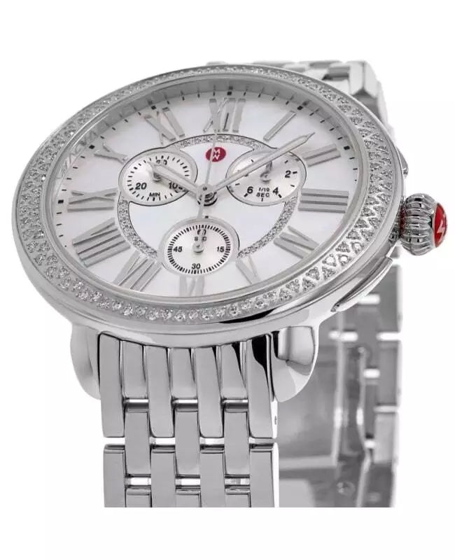 MICHELE SEREIN CHRONOGRAPH DIAMOND SILVER DIAL WATCH