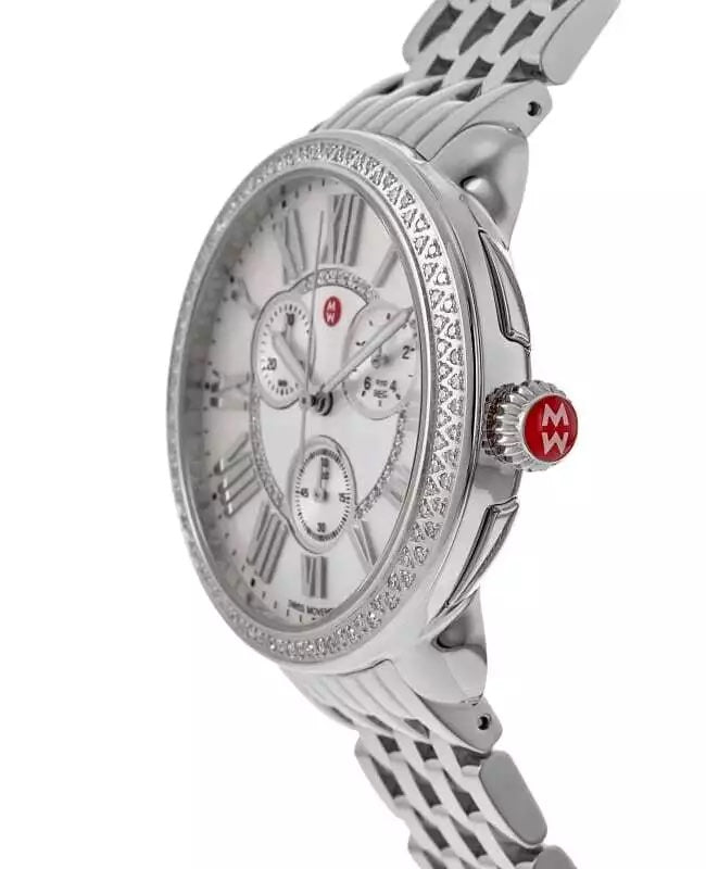 MICHELE SEREIN CHRONOGRAPH DIAMOND SILVER DIAL WATCH