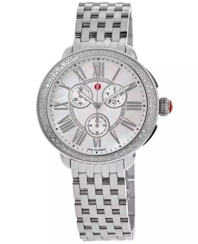 MICHELE SEREIN CHRONOGRAPH DIAMOND SILVER DIAL WATCH