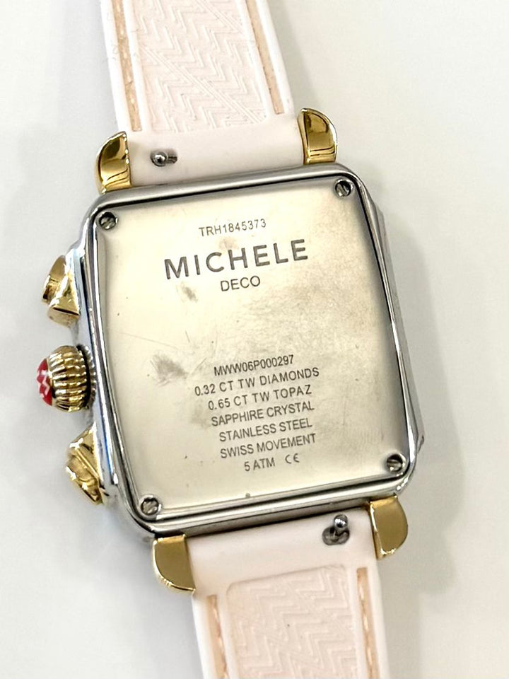 MICHELE 33X35MM DECO CAROUSEL DIAMOND RAINBOW BEZEL WATCH