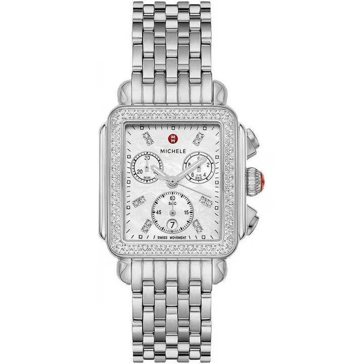 MICHELE MWW06A000775 DECO STAINLESS DIAMOND WATCH