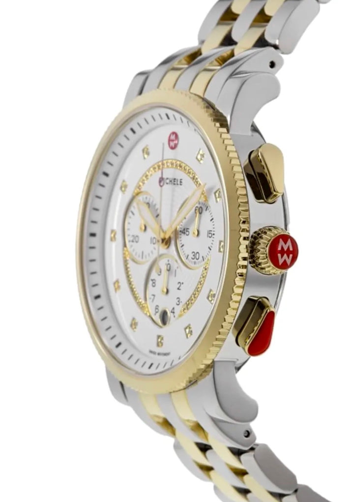 MICHELE SPORT SAIL DIAMOND DIAL TWO-TONE STEEL WATCH