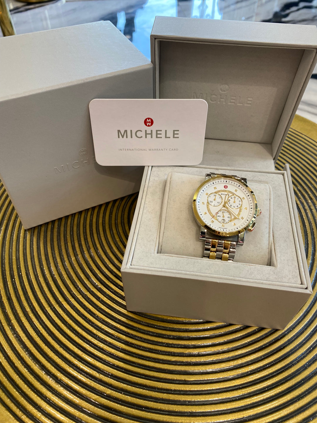 MICHELE SPORT SAIL DIAMOND DIAL TWO-TONE STEEL WATCH