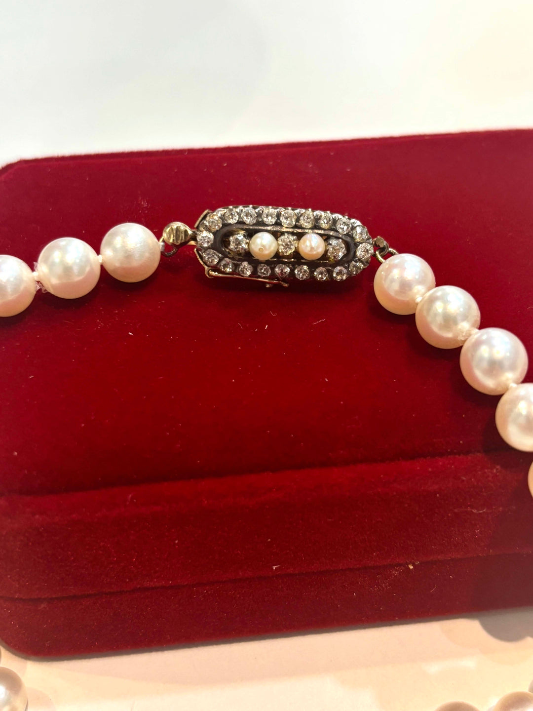 MIKIMOTO AKOYA PEARL 14K WHITE GOLD CHOKER NECKLACE