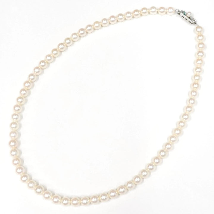 MIKIMOTO AKOYA PEARL 14K WHITE GOLD CHOKER NECKLACE