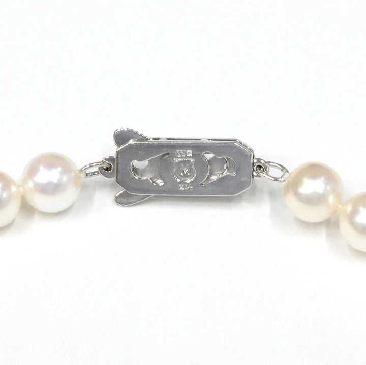 MIKIMOTO AKOYA PEARL 14K WHITE GOLD CHOKER NECKLACE