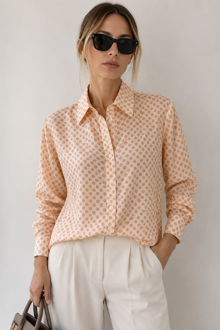 MISSONI DONNA VINTAGE SILK BLEND POLKA DOT SHIRT