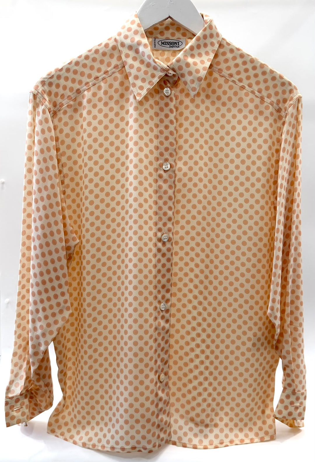 MISSONI DONNA VINTAGE SILK BLEND POLKA DOT SHIRT