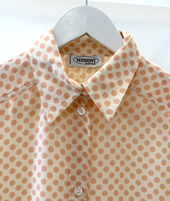 MISSONI DONNA VINTAGE SILK BLEND POLKA DOT SHIRT