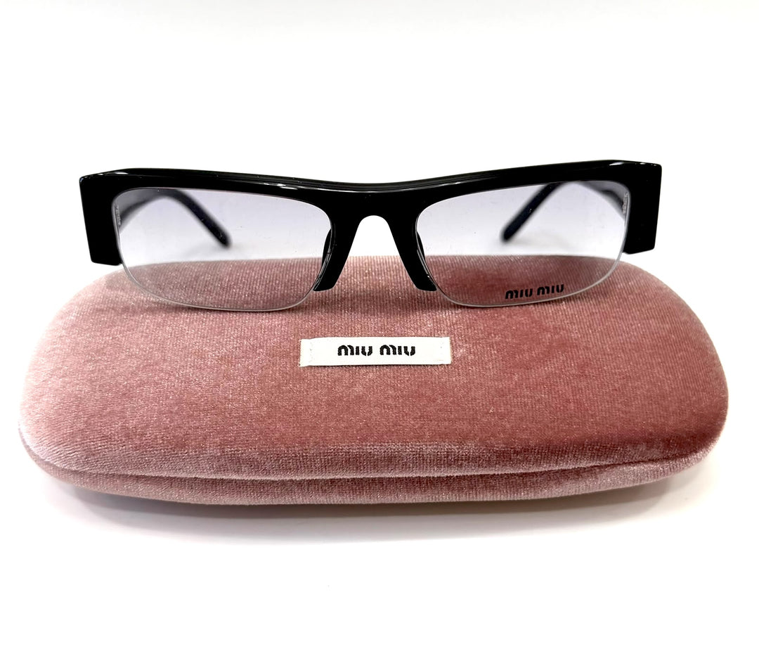 MIU MIU SMUB07 VEDETTE RECTANGULAR FRAME ACETATE SUNGLASSES