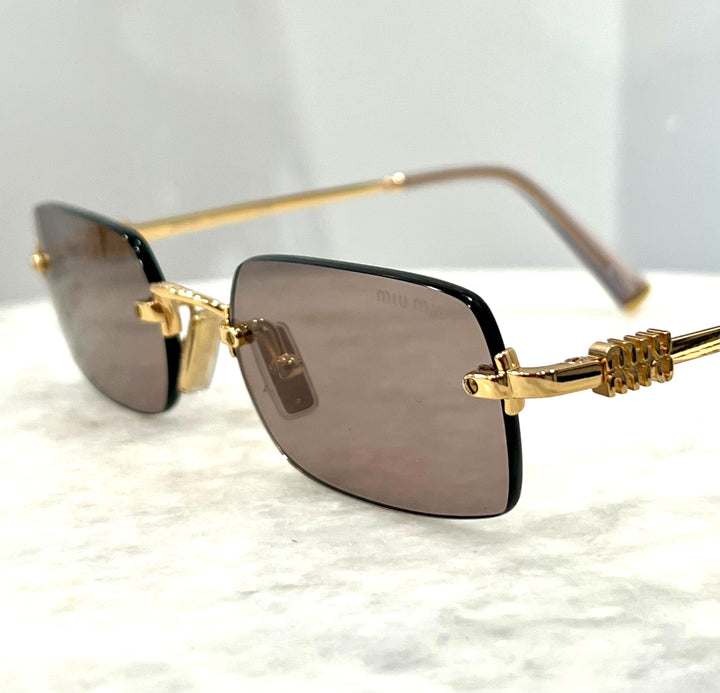 MIU MIU 0MU B50S RECTANGULAR FRAME 3D LOGO SUNGLASSES