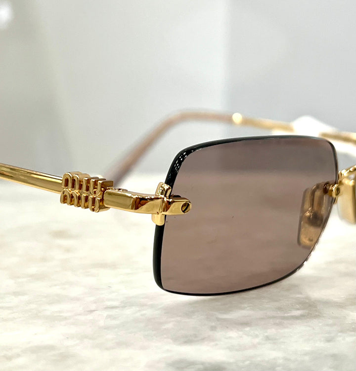 MIU MIU 0MU B50S RECTANGULAR FRAME 3D LOGO SUNGLASSES