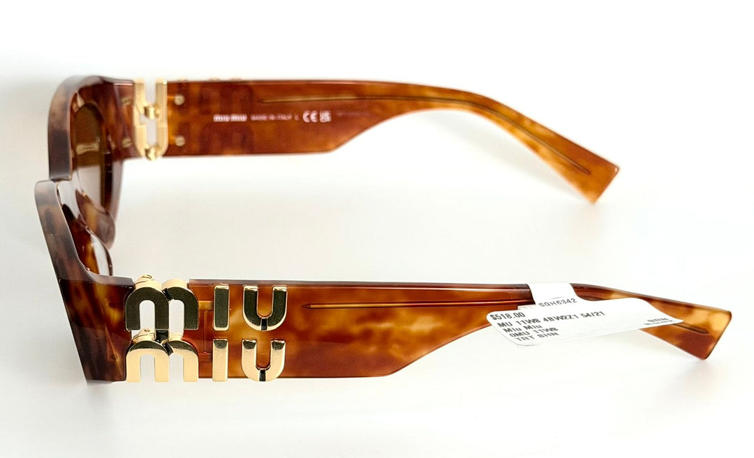 MIU MIU TORTOISESHELL OVAL-FRAME SUNGLASSES