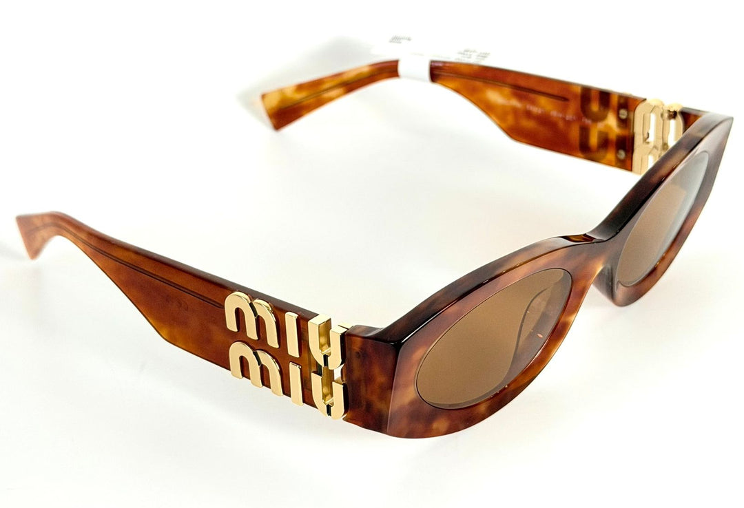 MIU MIU TORTOISESHELL OVAL-FRAME SUNGLASSES
