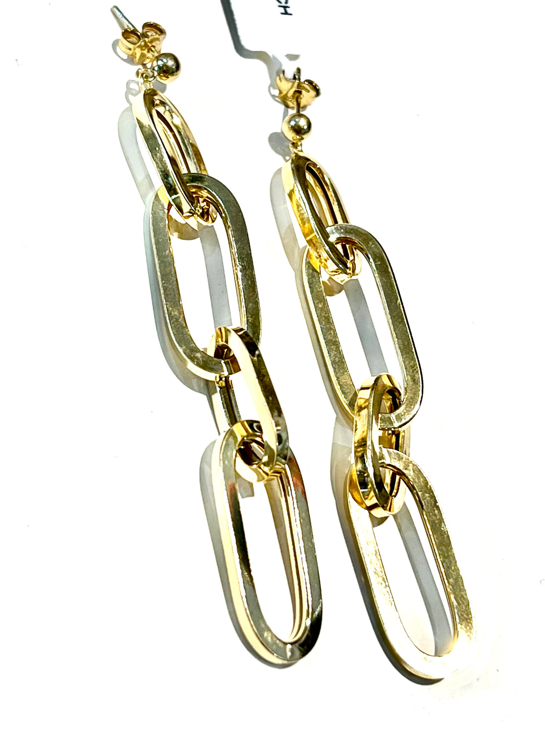 MONARCH ITALY CHAIN PAPERCLIP DROP EARRINGS
