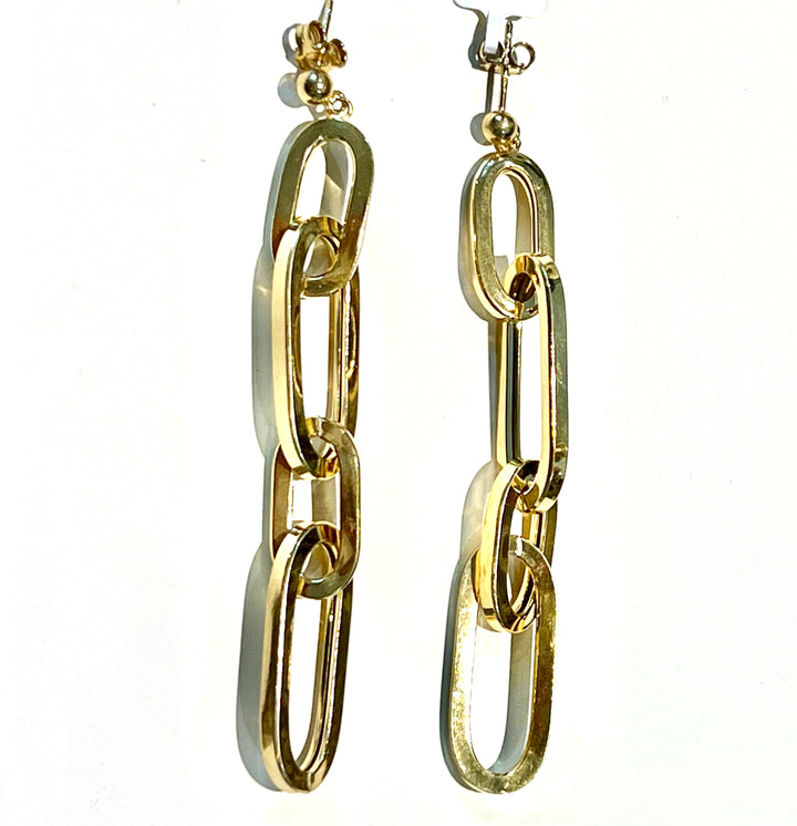 MONARCH ITALY CHAIN PAPERCLIP DROP EARRINGS