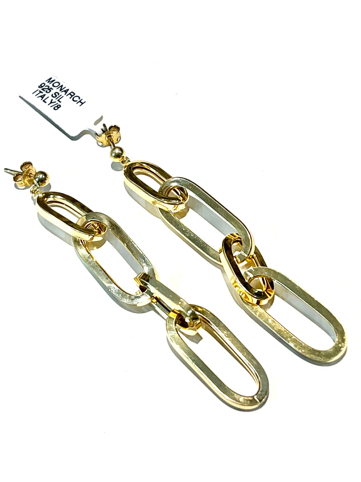 MONARCH ITALY CHAIN PAPERCLIP DROP EARRINGS