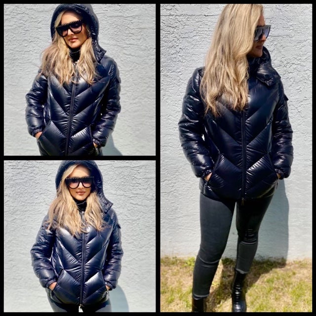 MONCLER BLACK DOWN CHEVRON BROUEL JACKET