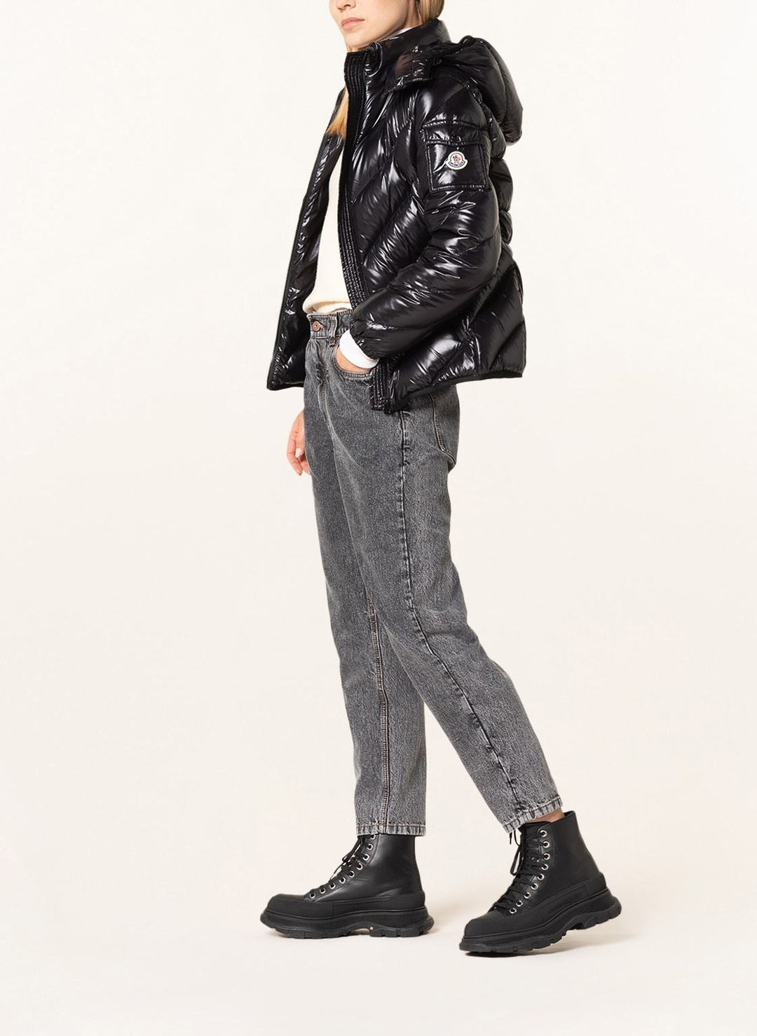 MONCLER BLACK DOWN CHEVRON BROUEL JACKET