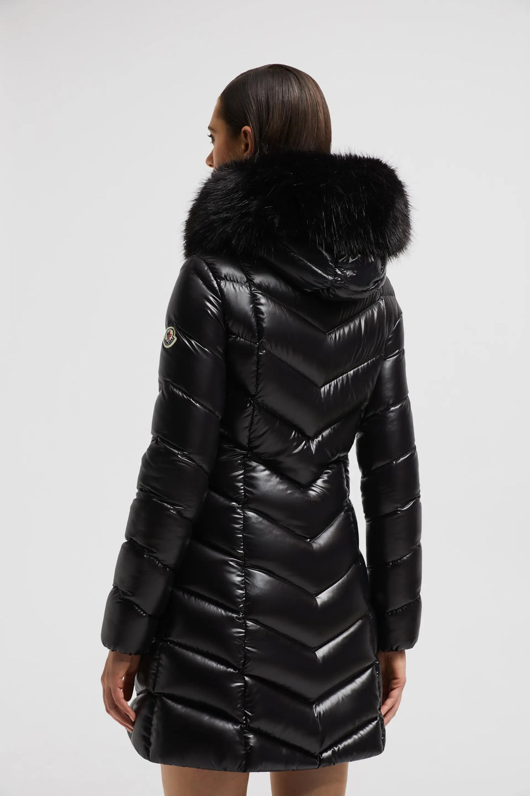 MONCLER FULMARUS FAUX FUR TRIMMED HOODED LONG DOWN COAT