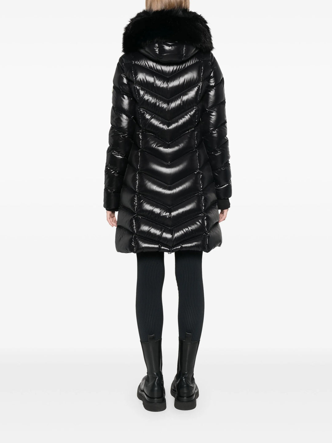 MONCLER FULMARUS FAUX FUR TRIMMED HOODED LONG DOWN COAT