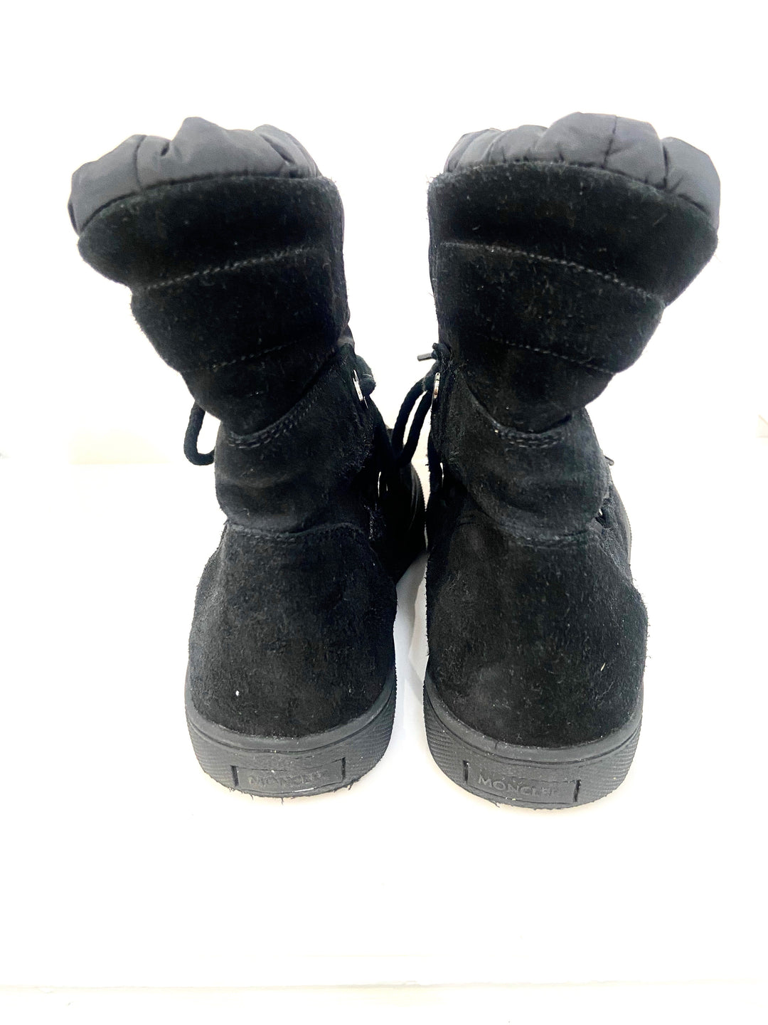 MONCLER KIDS SUEDE TRIMMED SNOW BOOTS