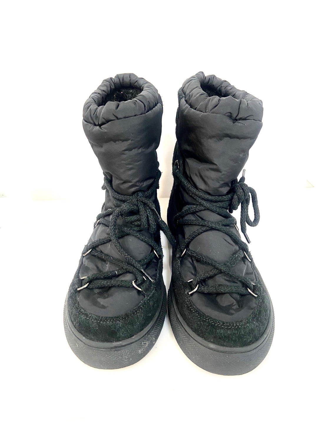 MONCLER KIDS SUEDE TRIMMED SNOW BOOTS