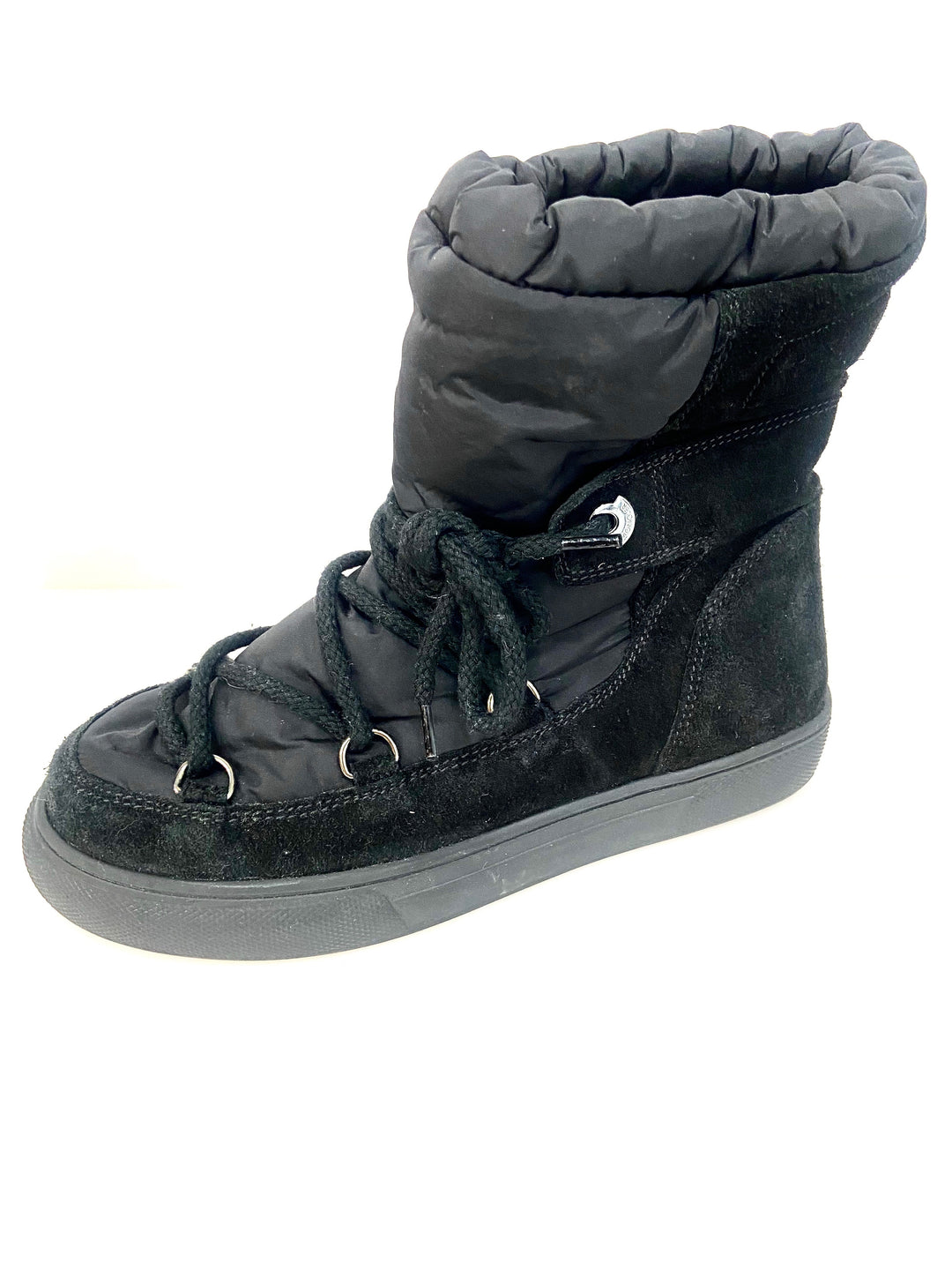 MONCLER KIDS SUEDE TRIMMED SNOW BOOTS