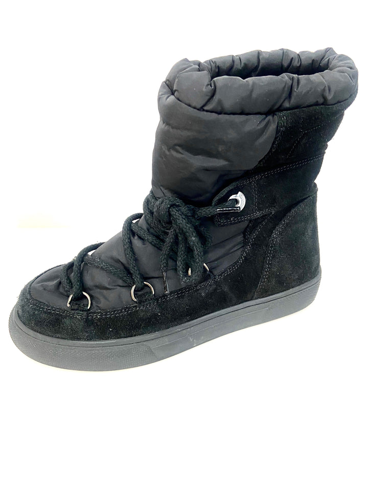 MONCLER KIDS SUEDE TRIMMED SNOW BOOTS