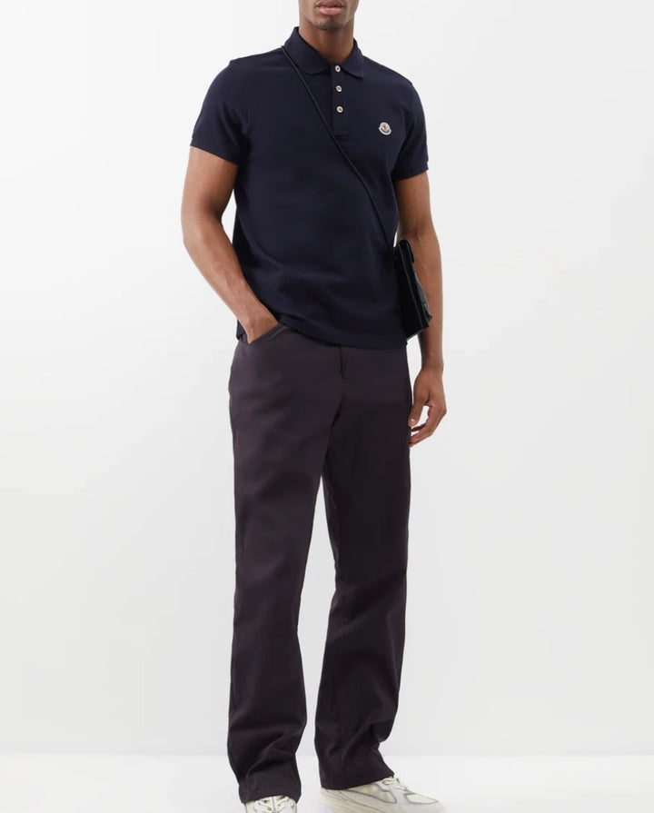 MONCLER LOGO APPLIQUE COTTON POLO SHIRT