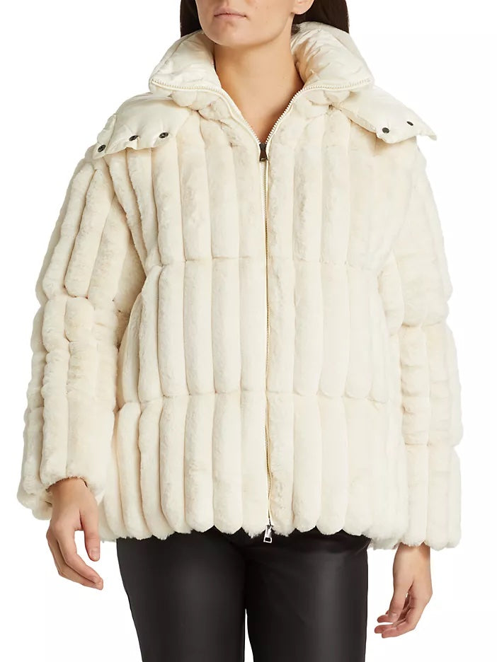 MONCLER MAINLINE FARE FAUX FUR JACKET