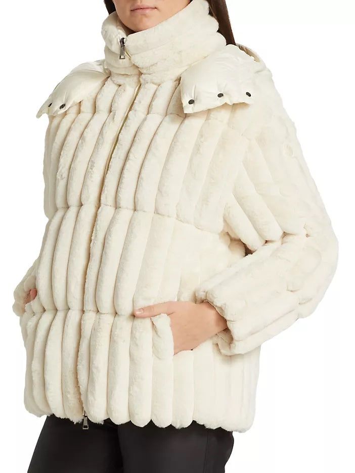 MONCLER MAINLINE FARE FAUX FUR JACKET