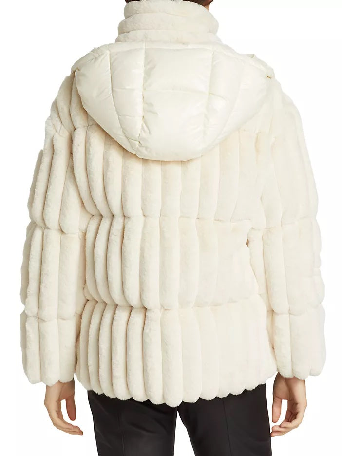 MONCLER MAINLINE FARE FAUX FUR JACKET