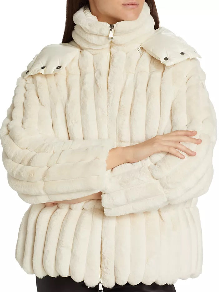 MONCLER MAINLINE FARE FAUX FUR JACKET
