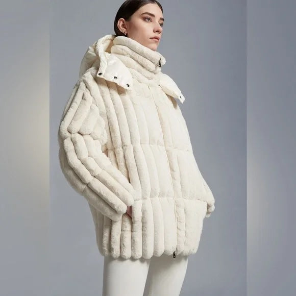 MONCLER MAINLINE FARE FAUX FUR JACKET