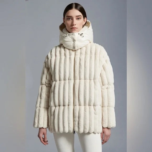 MONCLER MAINLINE FARE FAUX FUR JACKET