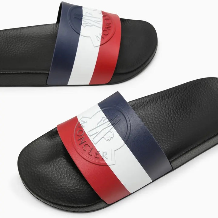 MONCLER STRIPED LOGO EMBOSSED SLIDES – Caroline display picture 2