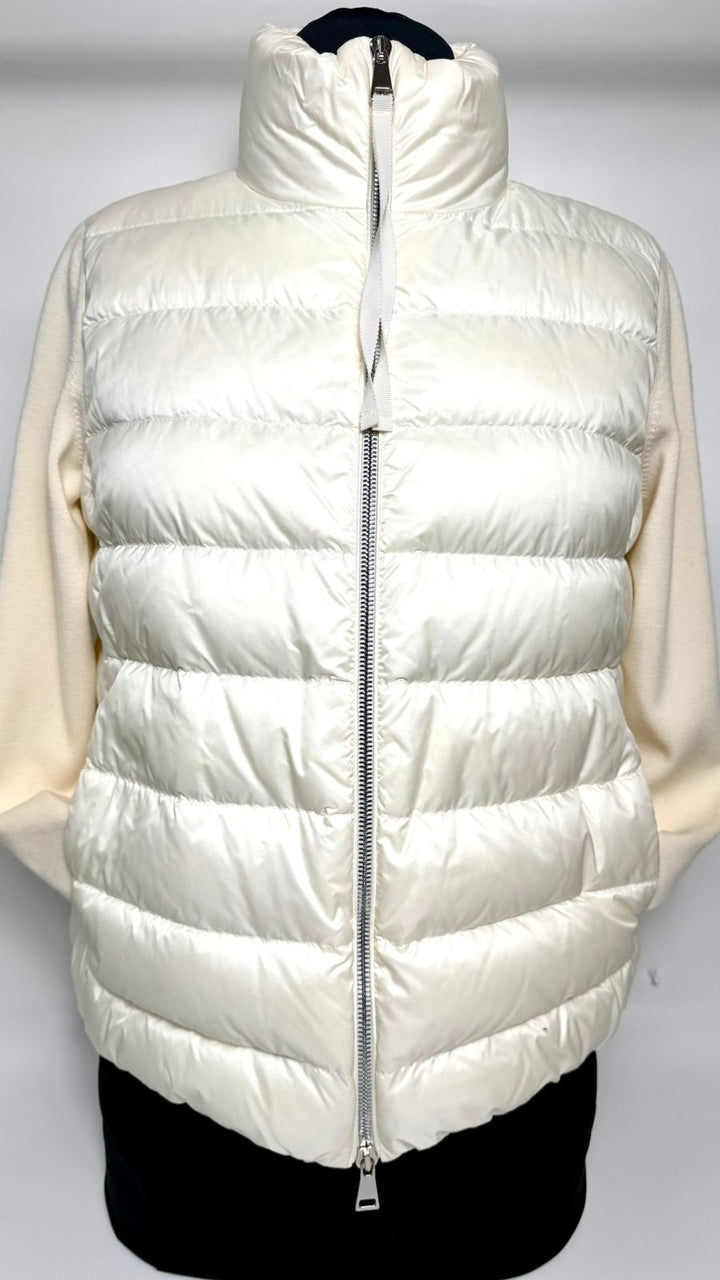 MONCLER PADDED WOOL CARDIGAN PUFFER JACKET