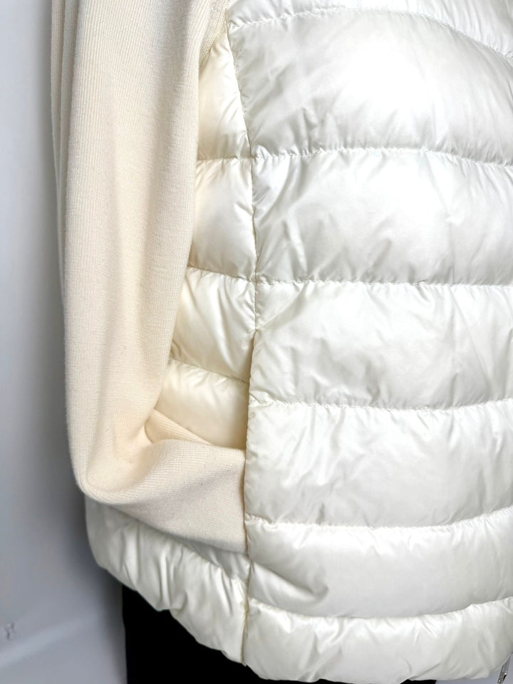 MONCLER PADDED WOOL CARDIGAN PUFFER JACKET