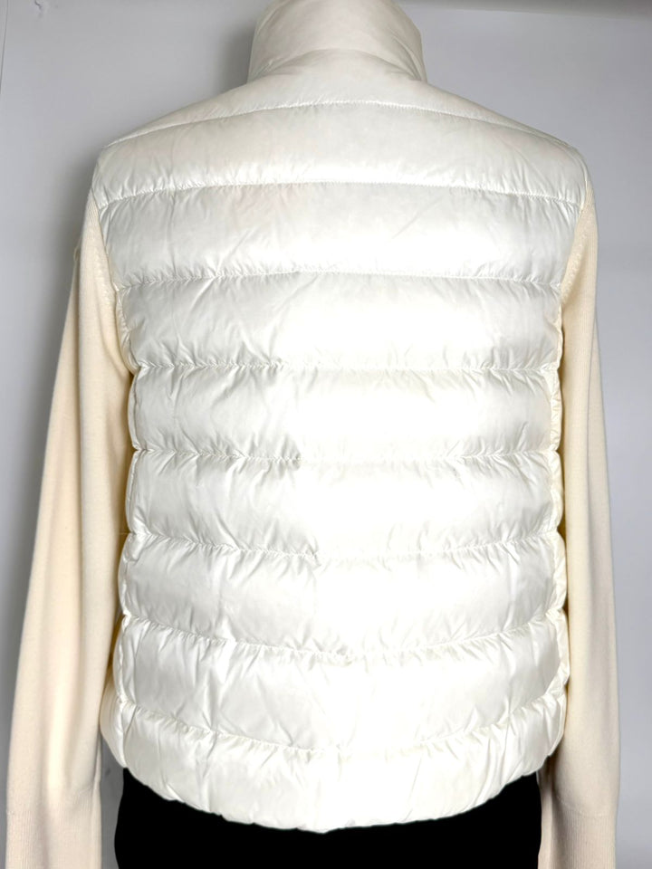 MONCLER PADDED WOOL CARDIGAN PUFFER JACKET