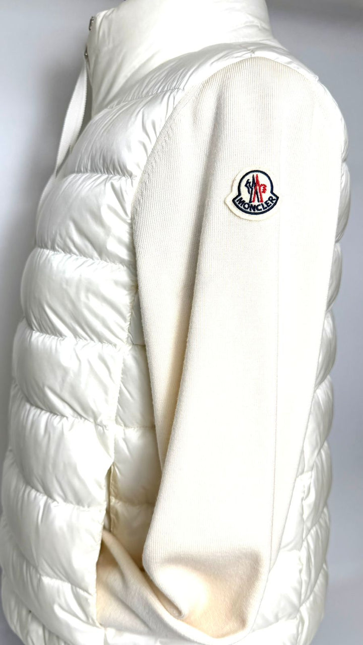 MONCLER PADDED WOOL CARDIGAN PUFFER JACKET
