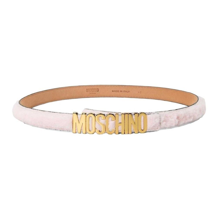 MOSCHINO LOGO HARDWARE LEATHER BELT