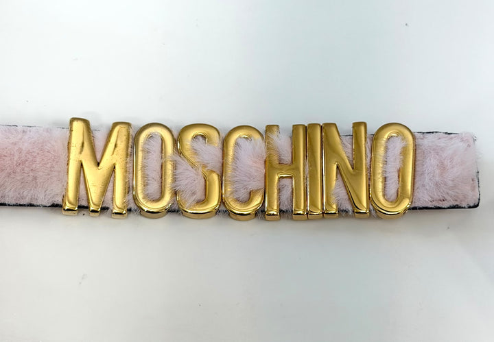 MOSCHINO LOGO HARDWARE LEATHER BELT