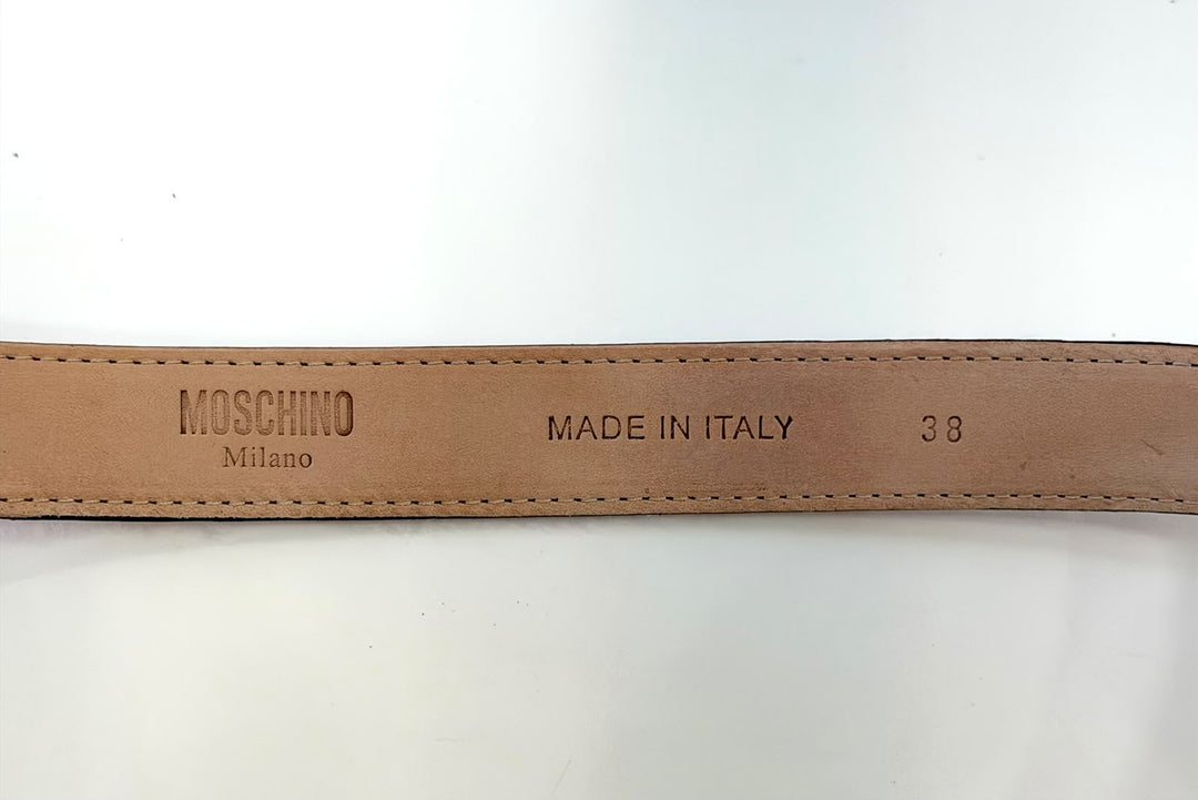MOSCHINO LOGO HARDWARE LEATHER BELT