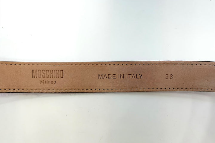 MOSCHINO LOGO HARDWARE LEATHER BELT