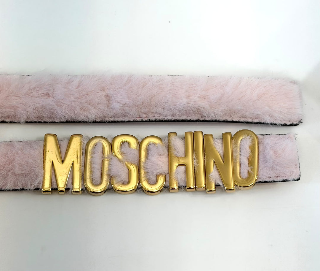 MOSCHINO LOGO HARDWARE LEATHER BELT