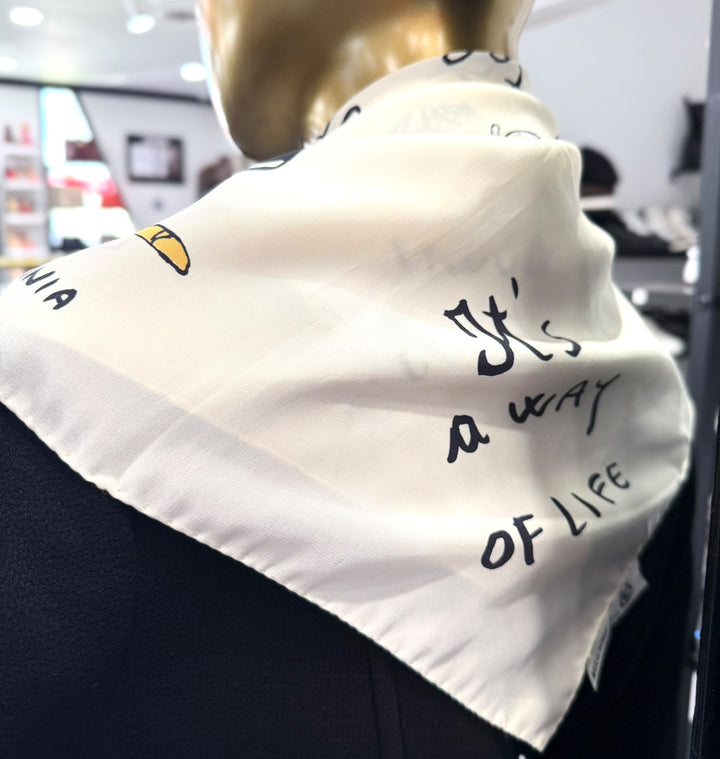MOSCHINO OLIVE OYL SILK SCARF