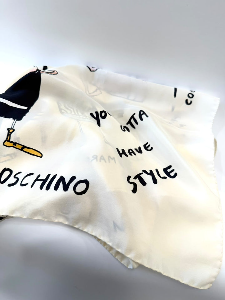 MOSCHINO OLIVE OYL SILK SCARF