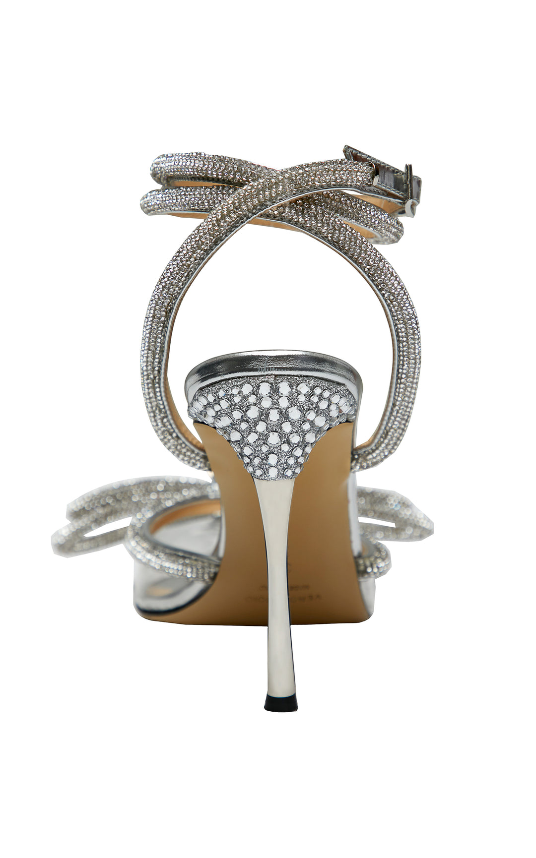 MACH &amp; MACH SILVER CRYSTAL EMBELLISHED PVC PUMPS